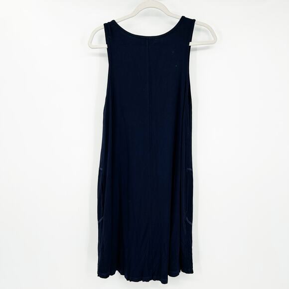 Feel The Piece Terre Jacobs Womens Summer V-Neck Pocket Tank‎ Dress XS/S Navy - Picture 7 of 7